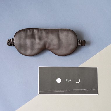 Online Black Printed Silk Eye Mask UK