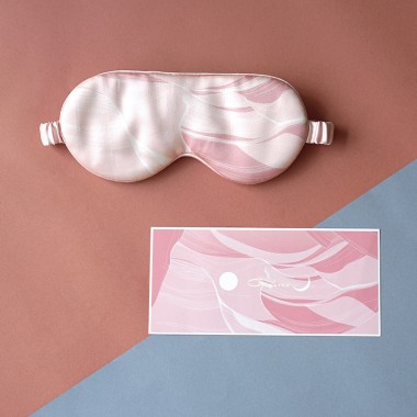Online Pink Printed Silk Eye Mask UK