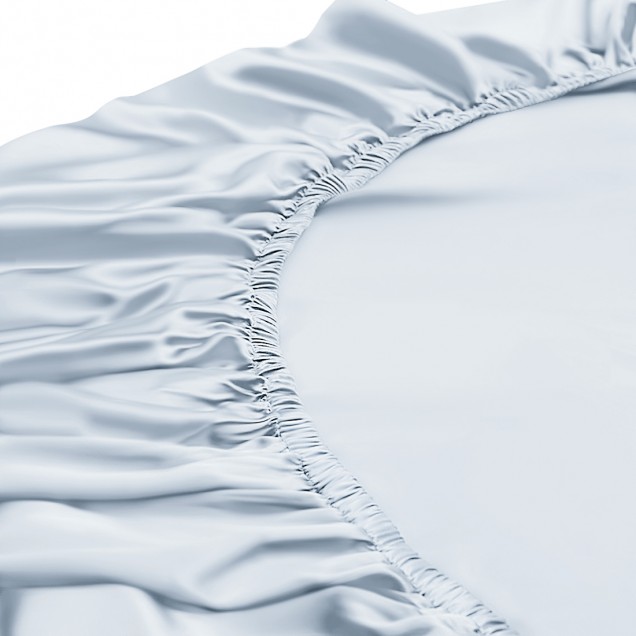Online Alice Blue 22 Momme Mulberry Silk Fitted Sheet UK Online Alice Blue 22 Momme Mulberry Silk Fitted Sheet UK