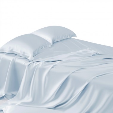 Online Alice Blue 22 Momme Mulberry Silk Sheet Set UK