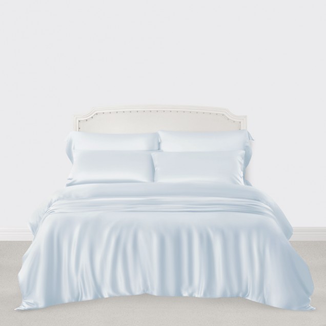 Online Alice Blue 3 PCS 22 Momme Mulberry Silk Duvet Cover Set UK Online Alice Blue 3 PCS 22 Momme Mulberry Silk Duvet Cover Set UK