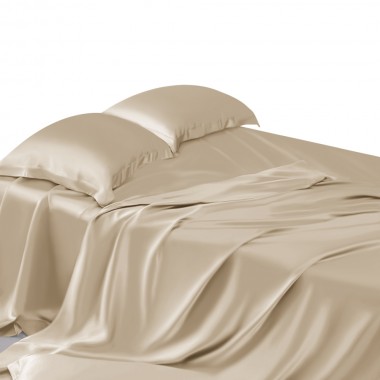 Online Beige 22 Momme Mulberry Silk Sheet Set UK