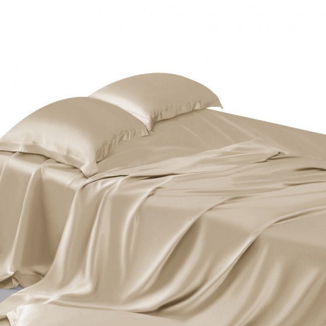 Online Beige 22 Momme Mulberry Silk Sheet Set UK