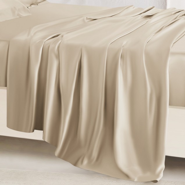 Online Beige 22 Momme Mulberry Silk Sheet Set UK