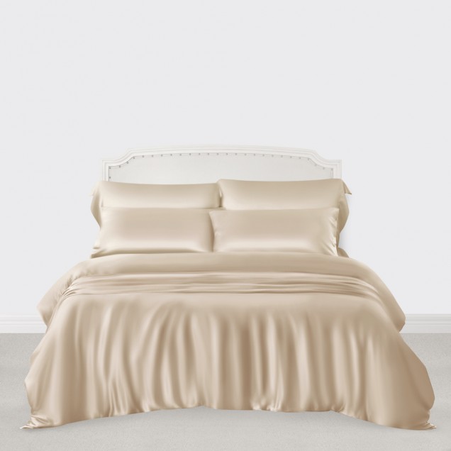 Online Beige 3 PCS 22 Momme Mulberry Silk Duvet Cover Set UK Online Beige 3 PCS 22 Momme Mulberry Silk Duvet Cover Set UK