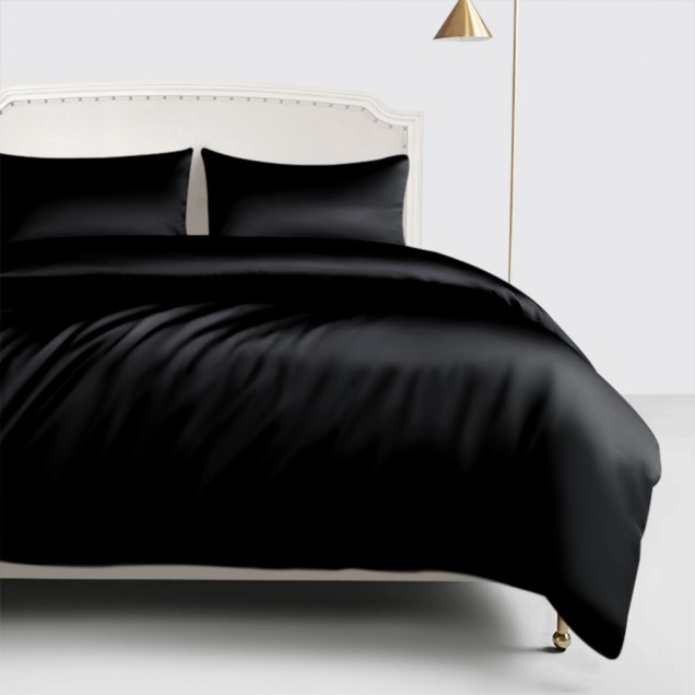 Online Black 22 Momme Mulberry Silk Duvet Cover UK