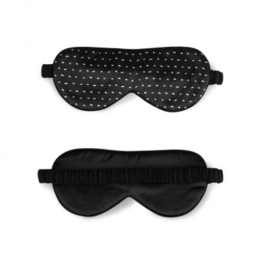 Online Black Dot Silk Sleep Mask UK