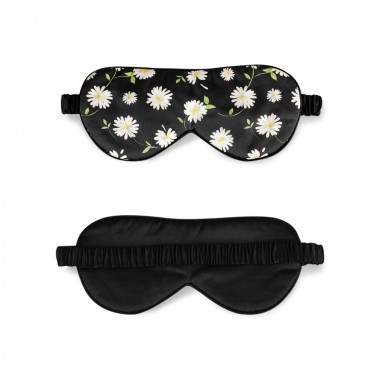 Online Black Flower Silk Sleep Mask UK