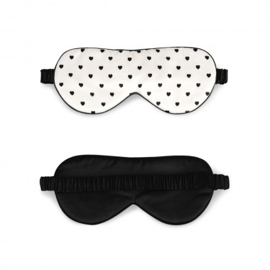 Online Black & White Heart Silk Sleep Mask UK