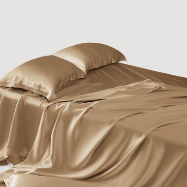 Online Cappuccino 22 Momme Mulberry Silk Sheet Set UK