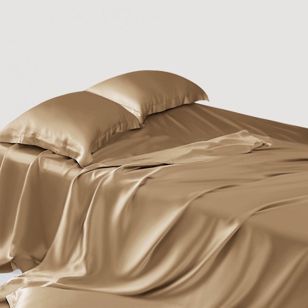 Online Cappuccino 22 Momme Mulberry Silk Sheet Set UK Online Cappuccino 22 Momme Mulberry Silk Sheet Set UK