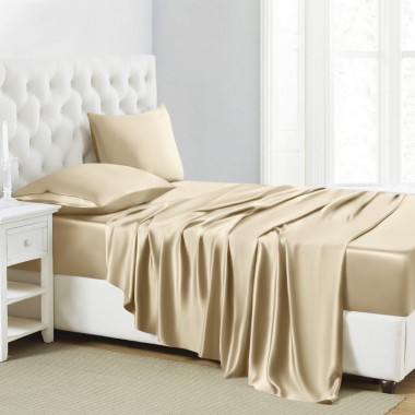 Online Champagne 22 Momme Mulberry Silk Sheet Set UK