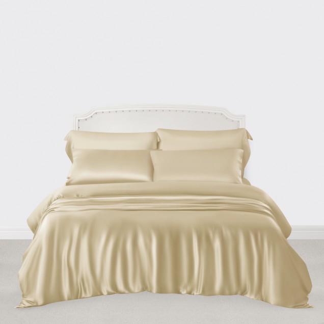 Online Champagne 3 PCS 22 Momme Mulberry Silk Duvet Cover Set UK Online Champagne 3 PCS 22 Momme Mulberry Silk Duvet Cover Set UK