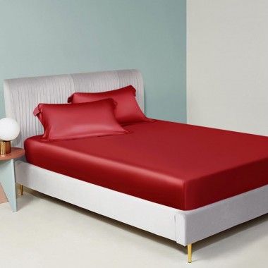 Online Cherry 22 Momme Mulberry Silk Fitted Sheet UK
