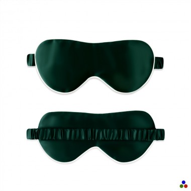 Online Dark Green & Ivory Suede Rose Silk Eye Mask UK
