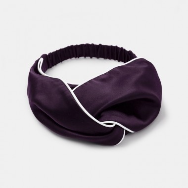 Online Dark Purple & Ivory Silk Headband UK