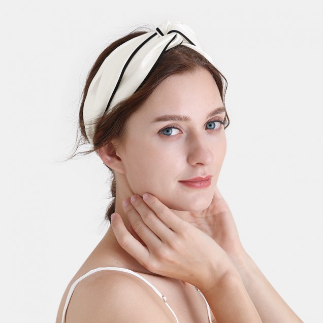 Online Ivory & Black Silk Headband UK Online Ivory & Black Silk Headband UK