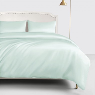 Online Light Cyan 22 Momme Mulberry Silk Duvet Cover UK