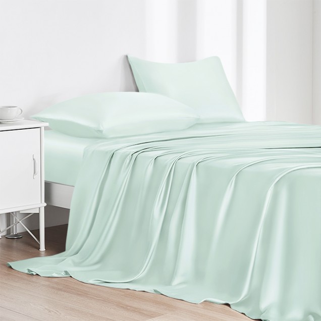 Online Light Cyan 22 Momme Mulberry Silk Flat Sheet UK Online Light Cyan 22 Momme Mulberry Silk Flat Sheet UK