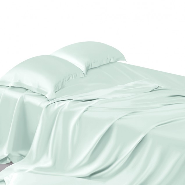 Online Light Cyan 22 Momme Mulberry Silk Flat Sheet UK Online Light Cyan 22 Momme Mulberry Silk Flat Sheet UK