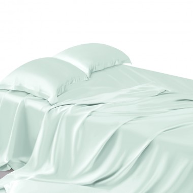Online Light Cyan 22 Momme Mulberry Silk Sheet Set UK