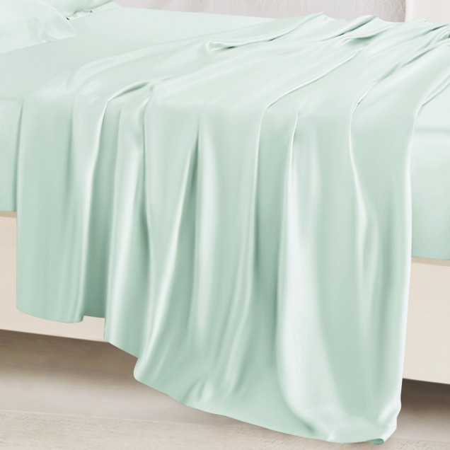 Online Light Cyan 22 Momme Mulberry Silk Sheet Set UK