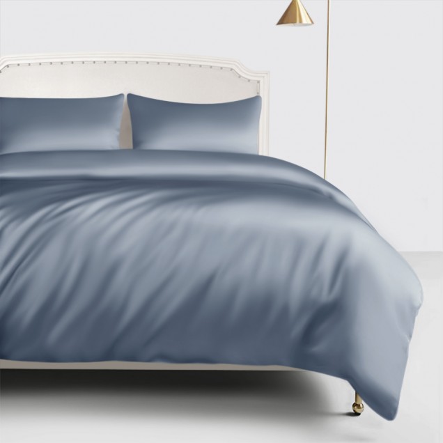 Online Misty Blue 22 Momme Mulberry Silk Duvet Cover UK