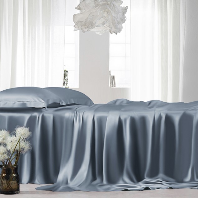 Online Misty Blue 22 Momme Mulberry Silk Sheet Set UK