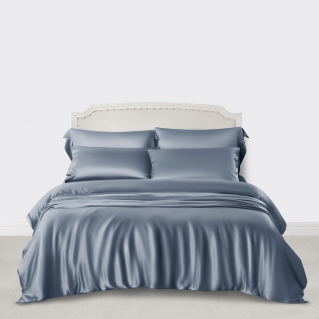 Online Misty Blue 3 PCS 22 Momme Mulberry Silk Duvet Cover Set UK Online Misty Blue 3 PCS 22 Momme Mulberry Silk Duvet Cover Set UK