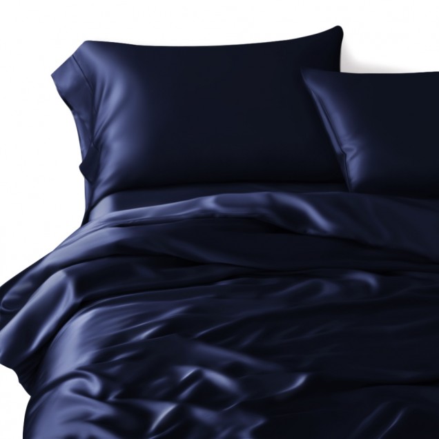 Online Navy 22 Momme Mulberry Silk Duvet Cover UK