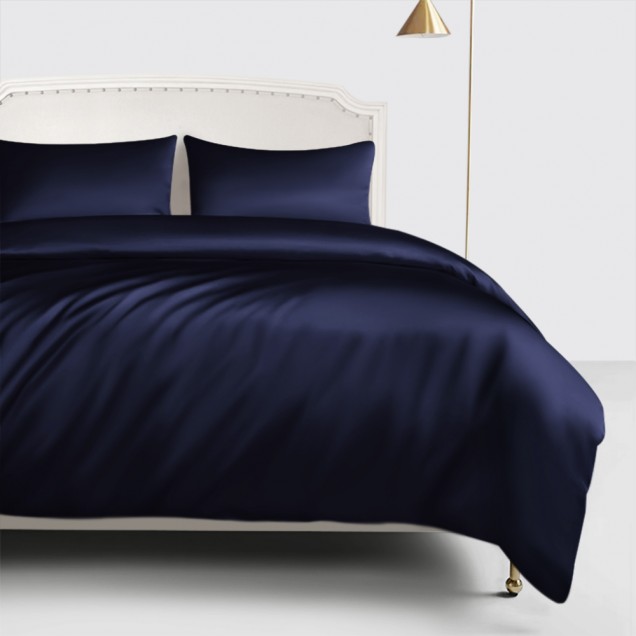 Online Navy 22 Momme Mulberry Silk Duvet Cover UK