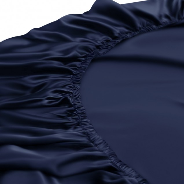 Online Navy 22 Momme Mulberry Silk Fitted Sheet UK