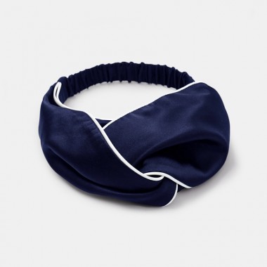 Online Navy & Ivory Silk Headband UK
