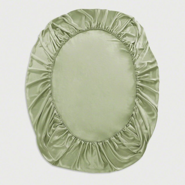 Online Sage Green 22 Momme Mulberry Silk Fitted Sheet UK Online Sage Green 22 Momme Mulberry Silk Fitted Sheet UK