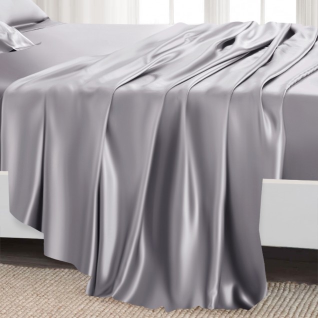 Online Silver 22 Momme Mulberry Silk Sheet Set UK Online Silver 22 Momme Mulberry Silk Sheet Set UK