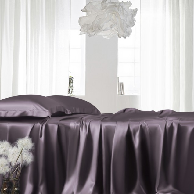 Online Slate Gray 22 Momme Mulberry Silk Fitted Sheet UK Online Slate Gray 22 Momme Mulberry Silk Fitted Sheet UK