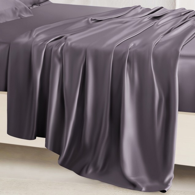 Online Slate Gray 22 Momme Mulberry Silk Sheet Set UK