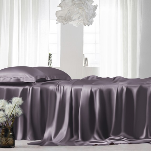 Online Slate Gray 22 Momme Mulberry Silk Sheet Set UK